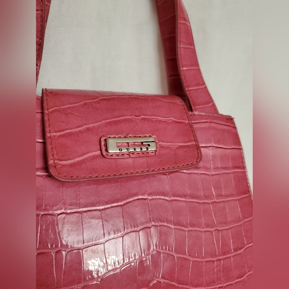 Vintage Y2K Faux Leather Barbie Pink Snake Skin Mini Handbag Retro Boho Chic - Picture 3 of 12